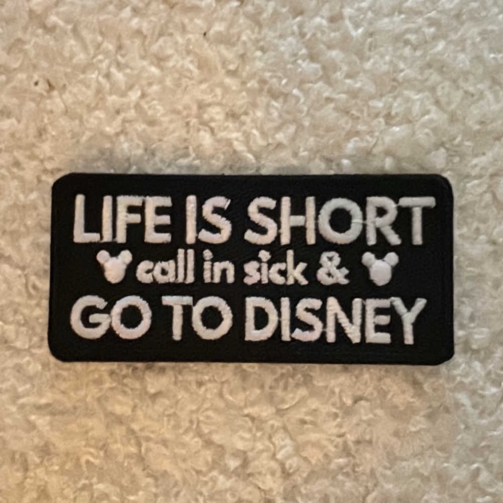Disney Black and White Embroidered Patch